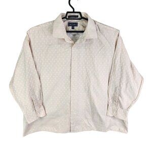 Mens Beige Paul Fredrick Dress Shirt Button Down Long Sleeve Size 19